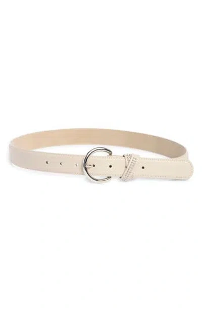 Vince Camuto Studio Stud X Keeper Faux Leather Belt In Neutral
