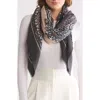 Vince Camuto Supersoft Medallion Square Scarf In Black