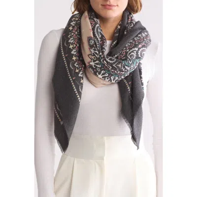 Vince Camuto Supersoft Medallion Square Scarf In Black