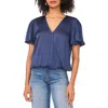 Vince Camuto Surplice Neck Blouse In Blue