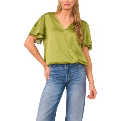 Vince Camuto Surplice Neck Blouse In Green