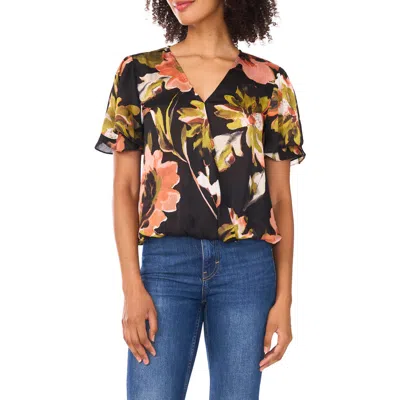 Vince Camuto Surplice Neck Blouse In Black