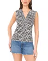 Vince Camuto Foulard Print Sleeveless Surplice Top In New Ivory