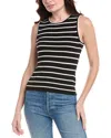 Vince Camuto Stripe Sweater Tank In Black