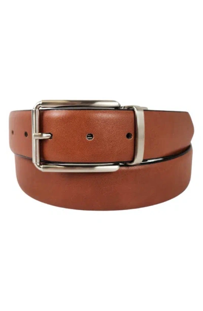 Vince Camuto Tan/black Reversible Leather Belt In Tan/ Black