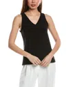 Vince Camuto Rhinestone Detail Hammered Satin Tank In Black