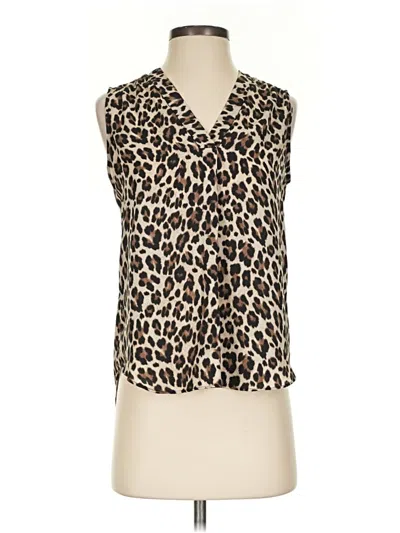 Pre-owned Vince Camuto Tank Top Brown Tie Neck Tops