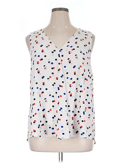 Pre-owned Vince Camuto Tank Top White Plunge Neckline Tops