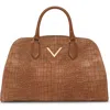 Vince Camuto Tasha Croc Embossed Leather Satchel