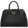 Vince Camuto Tasha Croc Embossed Leather Satchel In Black
