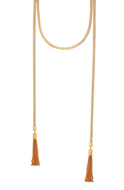 Vince Camuto Tassel Chain Necklace In Green