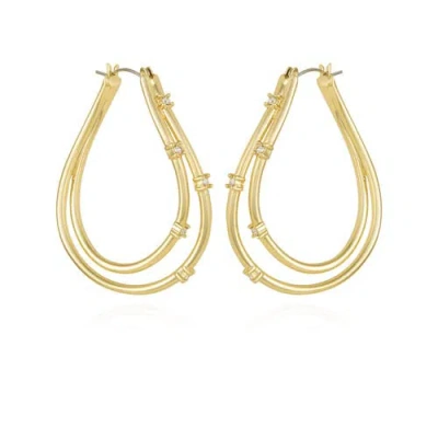 VINCE CAMUTO VINCE CAMUTO TEARDROP HOOP EARRINGS WITH STONE ACCENTS