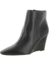 VINCE CAMUTO TEERAY WOMENS LEATHER POINTED TOE WEDGE BOOTS
