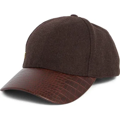Vince Camuto Textured Baseball Cap In Brown
