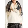 Vince Camuto Textured Colorblock Scarf In White