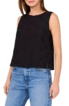 Vince Camuto Textured Gauze Sleeveless Top In Black