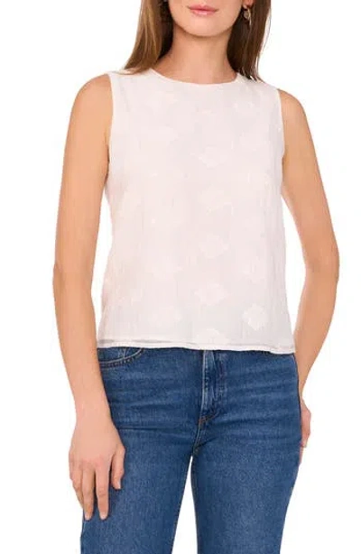 Vince Camuto Textured Gauze Sleeveless Top In White