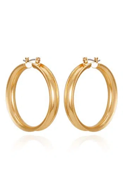 Vince Camuto Textured Hoop Earrings In Gold