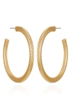 Vince Camuto Textured Hoop Earrings In Goldtone3