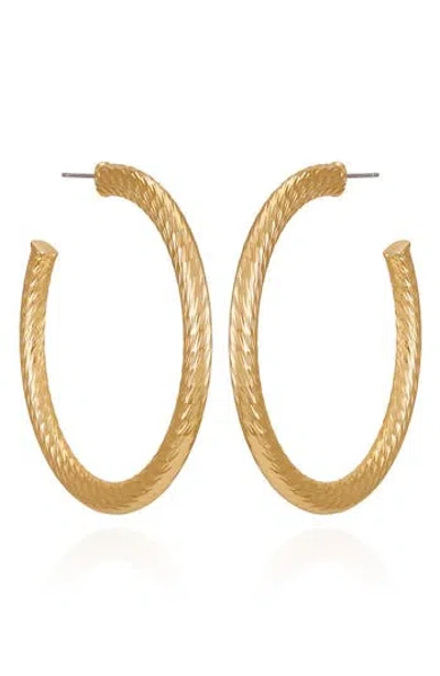 Vince Camuto Textured Hoop Earrings In Gold