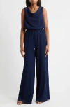 Vince Camuto Textured Knit Jumpsuit In Blue