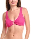 Vince Camuto Textured Ring Bra Top In Pink