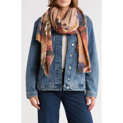 Vince Camuto Textured Rose Wrap Scarf In Multi