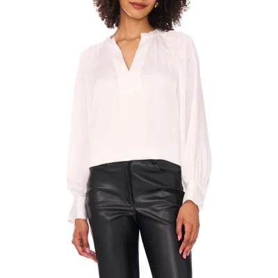 Vince Camuto Textured Satin Top In White