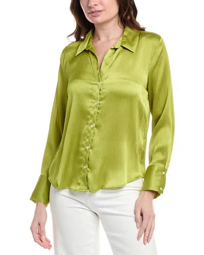 Vince Camuto Textured Stripe Blouse In Green
