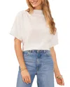 Vince Camuto Textured Mock Neck Top In Ultra White