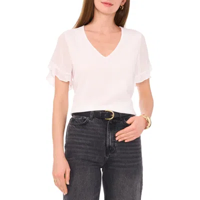 Vince Camuto Textured Tulip Sleeve Top In New Ivory