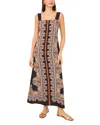 Vince Camuto Print Square Neck Sleeveless Maxi Dress