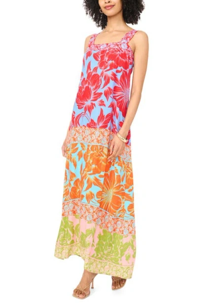 Vince Camuto Thick Strap Sleeveless Maxi Dress In Multi
