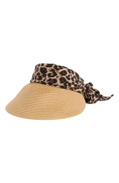 Vince Camuto Tie Back Chiffon Visor In Brown