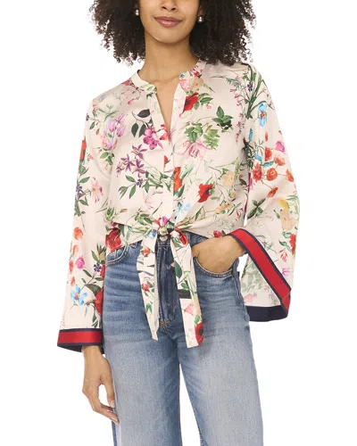 Vince Camuto Tie Front Blouse In Multi