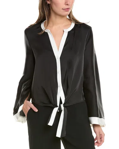 Vince Camuto Tie-front Blouse In Black