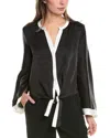 Vince Camuto Tie-front Blouse In Black