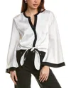 Vince Camuto Tie Front Blouse In White