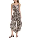 VINCE CAMUTO TIE-FRONT CHALLIS JUMPSUIT