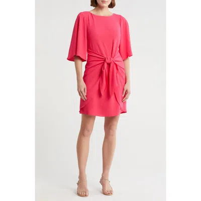 Vince Camuto Tie Front Dress In Pink