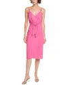 Vince Camuto Tie Front Linen-blend Midi Dress