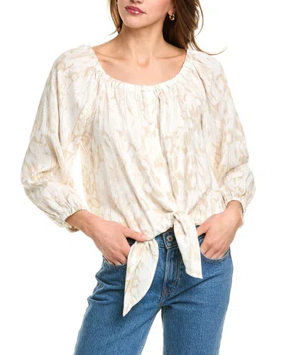 Vince Camuto Tie Front Off-the-shoulder Blouse In Neutral