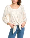Vince Camuto Tie Front Off-the-shoulder Blouse In Neutral