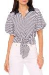 VINCE CAMUTO TIE FRONT PUFF SLEEVE SHIRT