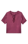 Vince Camuto Plus Size Short Sleeve Tie Neck Top In Red