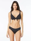 Vince Camuto Tie Front Underwire Bikini Top In Black
