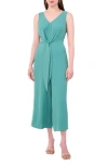 Vince Camuto Tie Front Jumpsuit In Bright Aqua