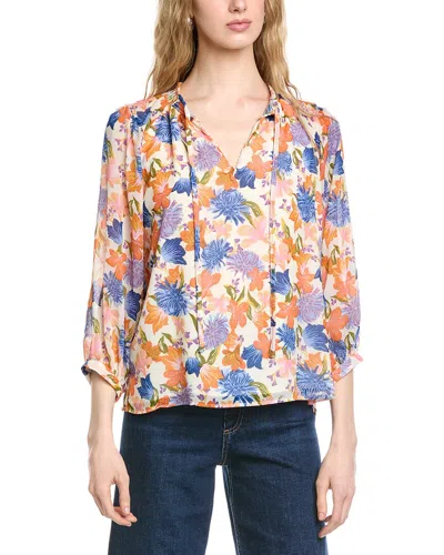 Vince Camuto Tie Neck Peasant Sleeve Blouse In Neutral