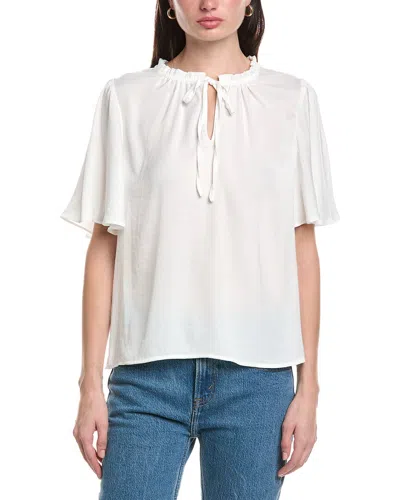Vince Camuto Tie Neck Princess Sleeve Blouse In White
