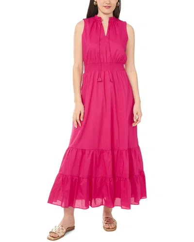 Vince Camuto Smocked Waist Sleeveless Tiered Maxi Dress In Pink